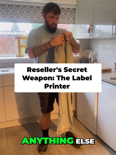 Every reseller’s DREAM setup 😍📦 Storage label printer = smooth workflow #resellersetup #shedstorage #resellingjourney