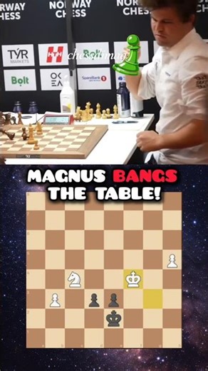 Watch how magnus bangs the table| Magnus vs gukesh| #shorts #chess