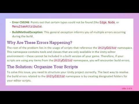 How to Fix 25 Weird Errors When Building in Unity?