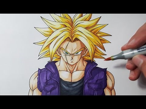 How To Draw Future Trunks Super Saiyan - Step by Step Tutorial!
