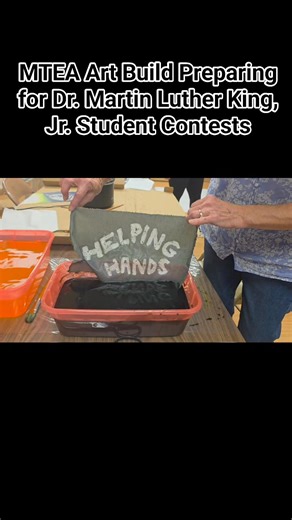 “True peace is not merely the absence of tension; it is the presence of justice.” MTEA active and retired members held an art build last night to start creating a large visual piece combining two powerful images for this year's Dr. Martin Luther King, Jr. Art, Speech, and writing contests. Tree of Justice and Peace: At the center, a strong tree with deep roots will symbolize how justice provides the foundation for peace. The roots will be labeled Justice, and the branches and leaves will be labe