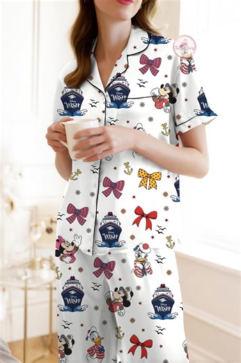 Disney Cruise Mickey Minnie Pajamas Set, Disney Cruise Pajamas Set, Disney Lovers Loungewear, Matching Family Cruise, Disney Vacation - Etsy