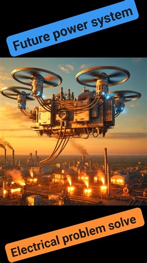 Flying Power Transformer – The Future of Industrial Energy ⚡🚁 Imagine a future where power transmission is no longer limited to ground-based substations. A massive high-voltage power transformer takes flight like a helicopter, delivering energy directly from the sky to heavy industrial sectors — steel plants, cement factories, oil refineries, and high-capacity motors. This cinematic concept represents the evolution of electrical engineering and smart energy distribution systems. ⚡ High Voltage 