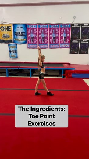 4.6K views · 87 reactions | The Ingredients: Toe Point Exercises Nothing kills the aesthetic of straight leg skill like flexed feet, so point those toes! Here are some drills to help out with that….GOOD LUCK #cheer #tumbling #tumblechef #tumblingdrills | tumblechef | Facebook