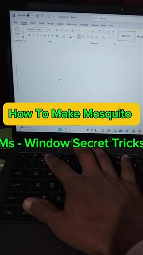 MS Word Mosquito Art Tutorial || how to make mosquito on ms word #trending #computer #shortcuts #key
