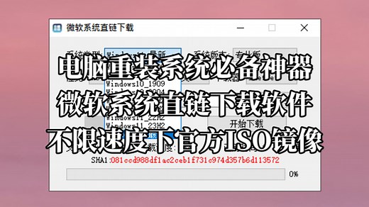 电脑重装系统必备软件之微软系统直链下载软件，从官网不限速度下载Win10/Win11原版ISO镜像 (版本可选&直链下载)