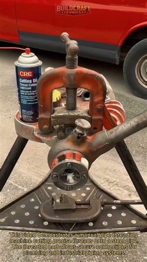 Manual Pipe Threading Machine #Plumbing #Metalworking #Tools