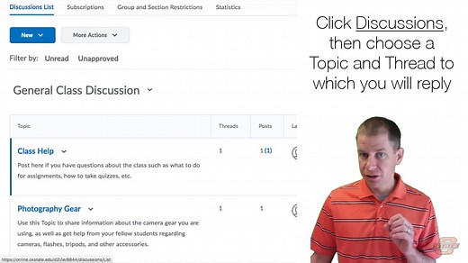 Brightspace: Replying to a Discussion Board Thread
