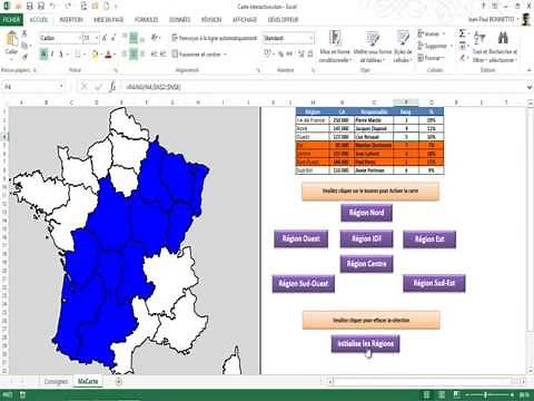 Excel - Créer un Carte de France Interactive - 1/2