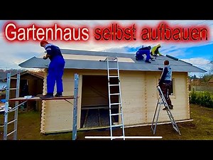DIY Gartenhaus selbst aufbauen Bausatz Blockbohlenhaus Gartenlaube aus Holz Gartenhütte bauen