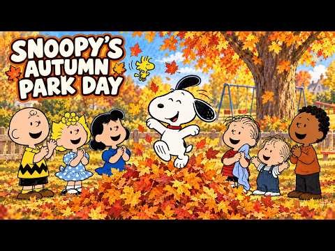 Snoopy’s Perfect Autumn Park Day 🍂 Cozy Jazz, Leaf Pile Fun & Peanuts Friends