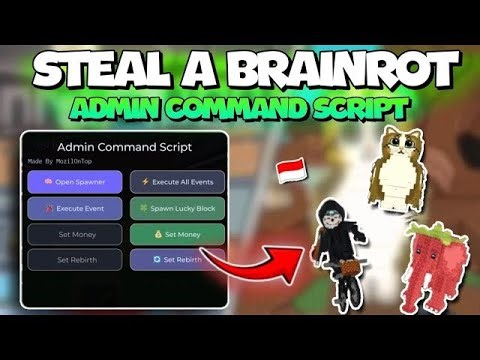 [USA] [BIG UPDATE 🦉] ADMIN COMMAND SCRIPT Steal Brainrot 😼 | NO KEY