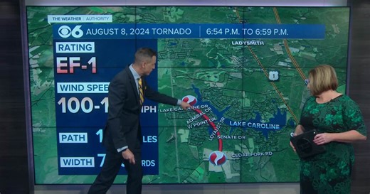 EF-1 tornado that hit Virginia neighborhood was on ground for nearly 2 miles, had winds topping 100 mph