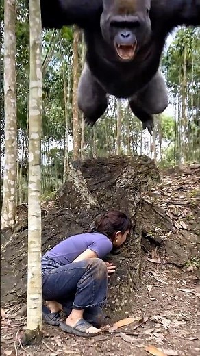 I Came across a Gorilla and escaped 🦍 #survival #camping #bushcraft