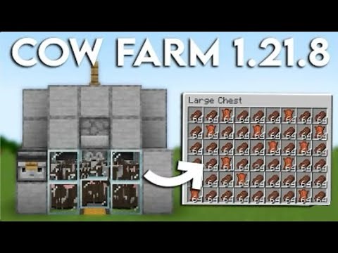 Minecraft 1.21.8+ Easiest COW Farm Tutorial - 1000+ Per Hour