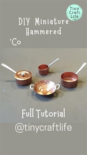 SO EASY Mini Hammered COPPER Pots & Pans #WasteMaterials #DIYMinis #Shorts
