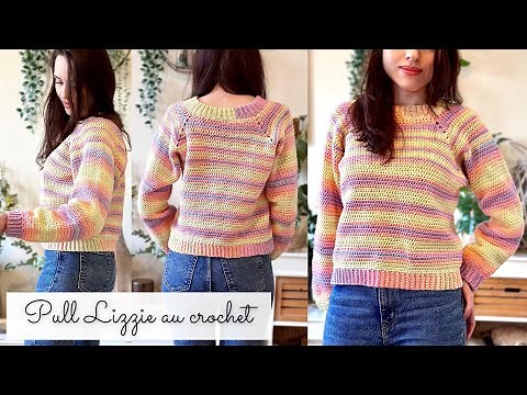 How to crochet a sweater? SUPER EASY TOP DOWN 🌈 All sizes 🧶 Lizzie Lou Passion