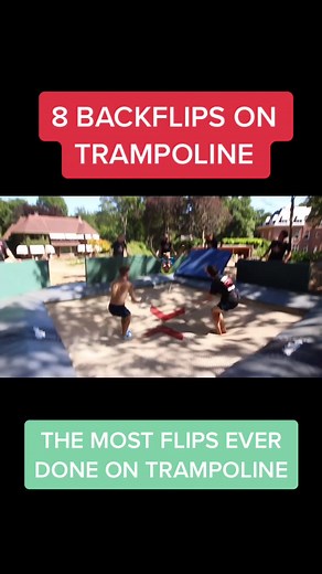 The most flips ever done on a trampoline #octuple #8flips #viral #trampoline #flip #backflip #fyp #insane #dangerous