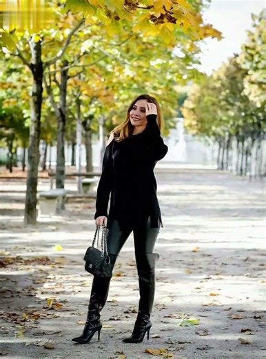 Women in knee high leather boots and leggings #fashion #boots #style #beauty #ootdguide #outfit
