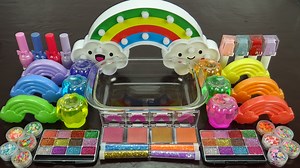 18K views · 470 reactions | Amazing Rainbow Slime - Mixing Nail Polish, Clay, Eyeshadow, Glitter Into Clear Slime Satisfying #46 | Play-Doh Videos | Facebook