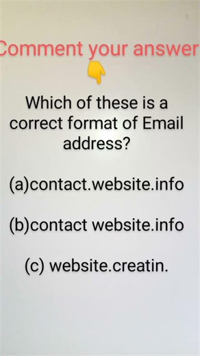 what is the correct format of Email address #computer #computertechnic #tech