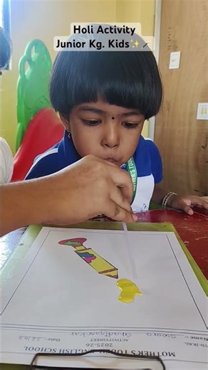 Holi Activity For Jr.Kg. #holi #kids #activity #activityforkids #schoollife #geniuskid #funlearn