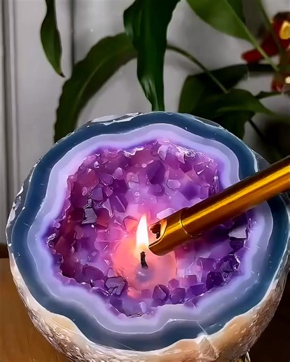 3.5K views · 380 reactions | Escape to serenity ✨ Light our crystal-infused candle and let a warm, soothing glow wash over your space.  Hand-poured and layered with real crystals, it gently illuminates while creating a calming, grounding atmosphere for meditation, baths, or quiet nights. Transform your room into a crystal cave oasis. ️ https://aestheticisn.com/products/last-day-49-off-the-best-christmas-gift---intention-healing-energy-candle | Aestheticisn.com | Facebook