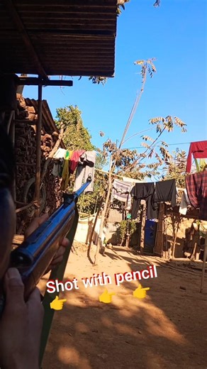 Spring power air rifle shot with pencil #Short #video #viral #Henonaga