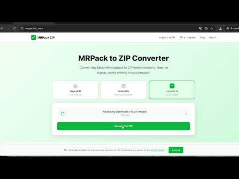 Convert mrpack file to Zip Tools | Minecraft