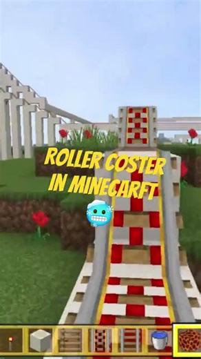 Roller coster in minecraft🥶#minecraft #shortsfeed #shortvideo #gaming