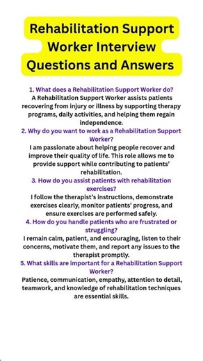 Rehabilitation Support Worker Interview Questions and Answers | Get Hired Fast!