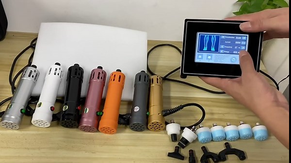 HURRISE Shockwave Machine, Professional Extracorporeal Shock Wave Machine 100240V Gold Muscle Massager Physiotherapy Health Care