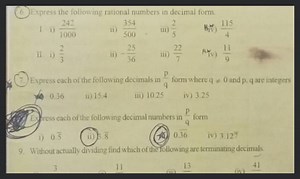 Express the following rational numbers in decimal form. 1. i) \... | Filo