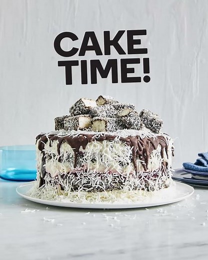 Quick & Easy Lamington Ice Cream Cake