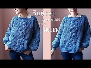 Beautiful crochet braided sweater for women. Step by step.