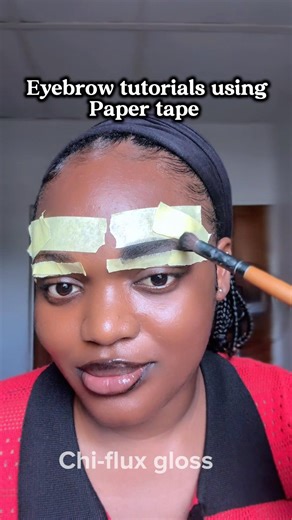 Eyebrow tutorials using paper tape 😳😳😱 #beautytiips #eyebrowtutorial
