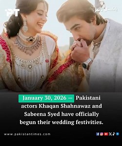 پاکستانی اداکار خاقان شہنواز اور سبینہ سید نے اپنی شادی کی تقریبات کا باقاعدہ آغاز نکاح کی تقریب سے کر دیا ہے، جو ان کی زندگی کا ایک اہم اور یادگار لمحہ ہے۔ حالیہ منگنی کے بعد، اس جوڑے نے روایات اور ثقافتی اقدار کے مطابق نکاح کے بندھن میں بندھ کر نئی زندگی کا آغاز کیا۔ اس تقریب میں سادگی، وقار اور خوشیوں کی خوبصورت جھلک نمایاں رہی، جہاں قریبی اہلِ خانہ اور عزیز و اقارب نے شرکت کی Pakistani actors Khaqan Shahnawaz and Sabeena Syed have officially begun their wedding celebrations with their Nikkah