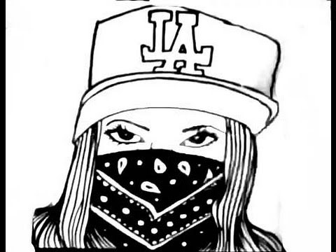 How to draw a gangsta girl with a bandana - gangsta karakter