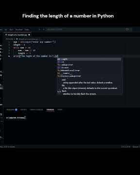 #shorts Finding the length of a number usingPython #pythonforbeginners #coding #learnpython #python