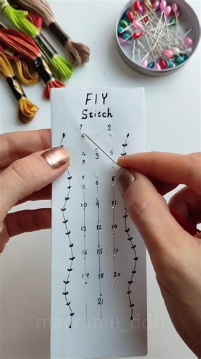 Fly Stitch Embroidery 🪡 | Easy & Clean Method #shorts