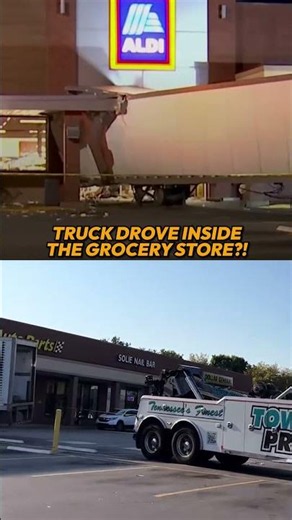 How did this truck end up INSIDE the store? 🚛💨 #accident #fail