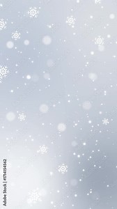 white christmas background with snowflakes and snow fall animation, christmas and new year winter holiday vertical social media motion background