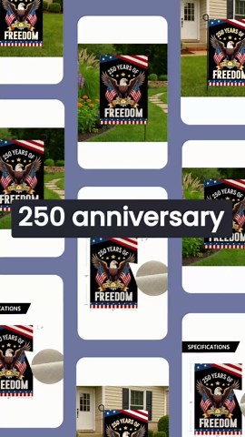 250 Years Anniversary Garden Flag,250th Anniversary USA Patriotic Banner Double-Sided with Eagle Design, 1776-2026 Commemorative, 12 x 18 Inch