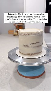 I LOVE working with frozen cake layers! They’re so easy to stack and handle. #cake #cakedecorating #baking #bakinghacks #learntobake #bakingvideo #cakedecoratingtips | Victoria's Cakes