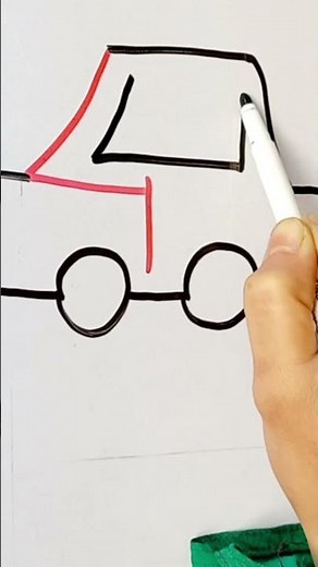 🔴 How To Draw A Car Using Number 4 🚗| Number Drawing Car Drawing Easy #easydrawing #ytshorts #shorts