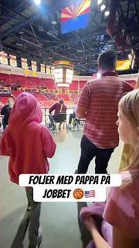 Följer med pappa på jobbet 🏀🇺🇸