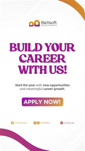 Build your career at Bellsoft!✨ Let us be your avenue of growth as we take on the BPO industry. Join the team today! #BPO #Bellsoft #CareerTips #CustomerService #Jobs | Bellsoft Global Contact Solutions