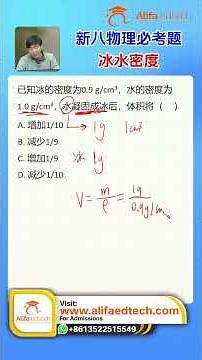 Ice Density vs Water Density Explained | CSCA physics Volume Change Final Exam Question