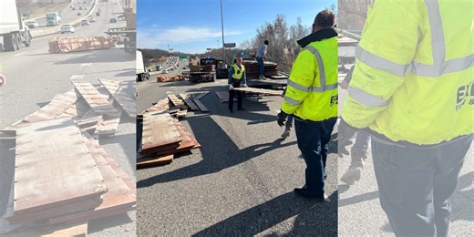 Avoid the Area: Crews clear concrete dropped by semi-truck along I-29