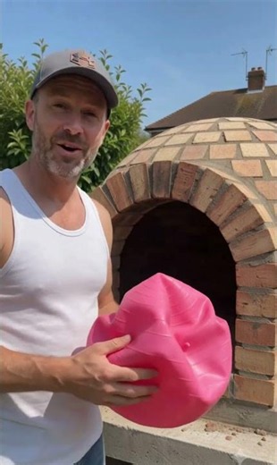 INSANE idea of making real Italian pizza oven using a Pilates ball, cement and brick. DIY
